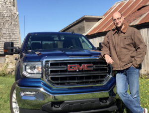 @dudedrivescars and his GMC truck named "Blue"